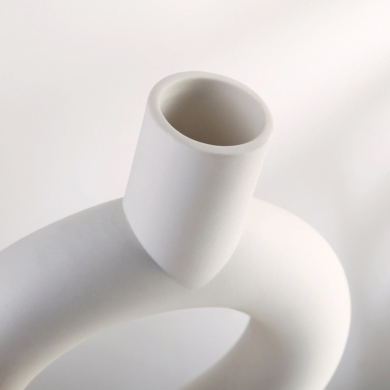 Round Hollow Ceramic Vase