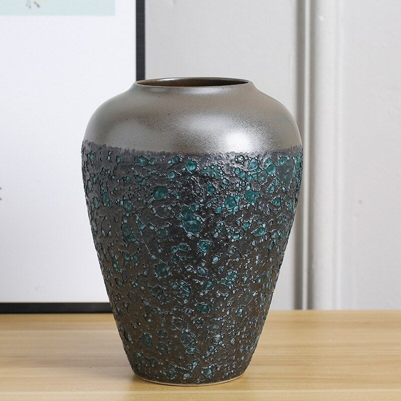 Turquoise Glazed Ceramic Vase