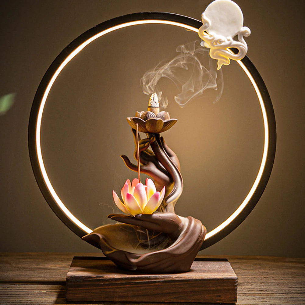 Lotus Incense Burner & Fountain Stick Holder